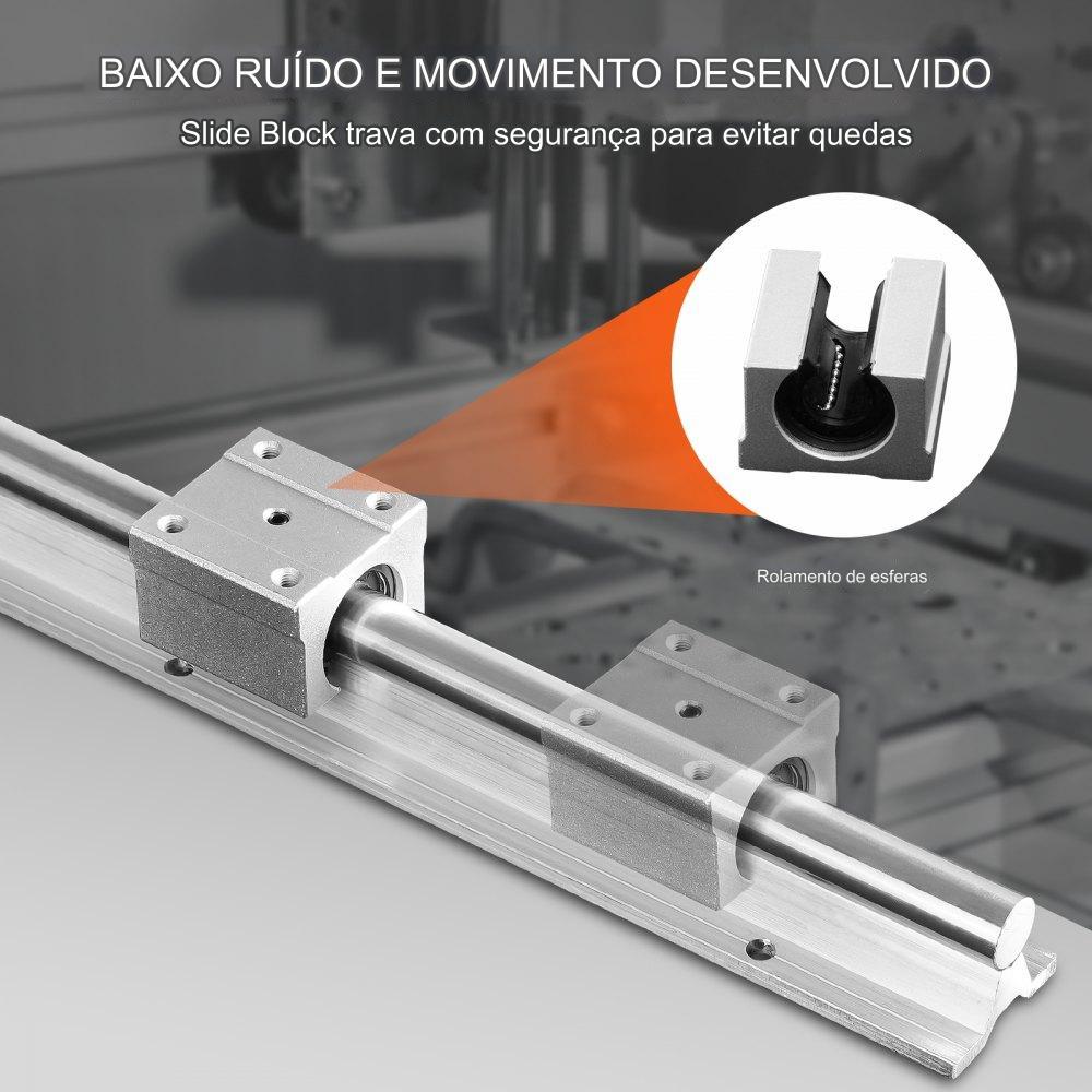 Guia Linear - Trilho SBR20-1800mm com 4 Blocos Deslizantes