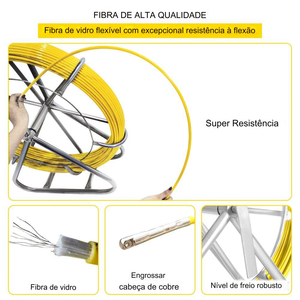 130m de Cabo guia de fibra de vidro profissional  de 4.5T