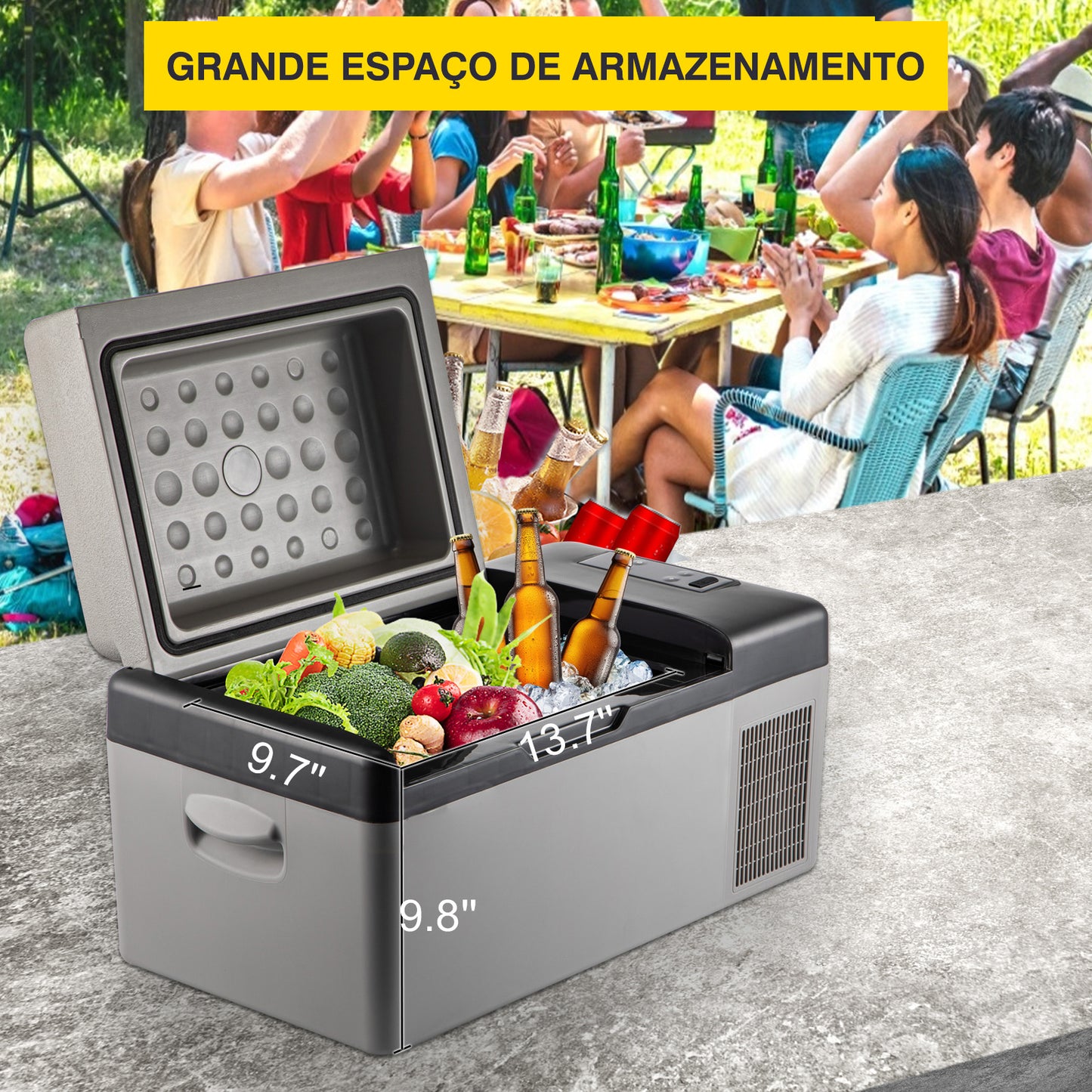 Mini Geladeira Portátil Cool Box Carro Camping Box Veículo 20L