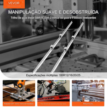 Trilho Linear e Blocos de Rolamento Linear