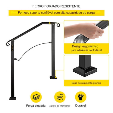 Corrimão exterior de escadade ferro forjado para degraus