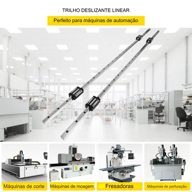 Trilho linear com blocos de rolamento