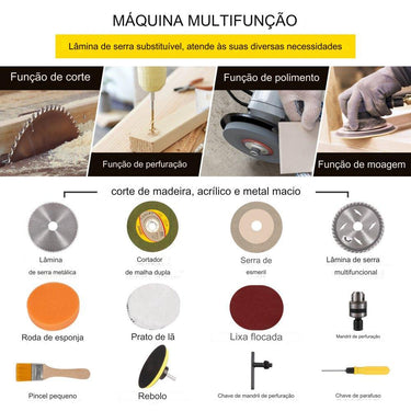 Mini Serra de Mesa 10000 RPM - Madeira e Acrílico