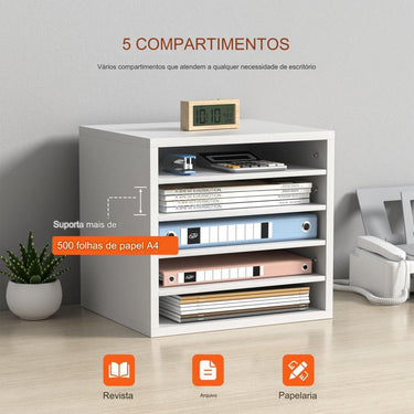 Organizador de mesa A4 packable - branco (5 compartimentos)