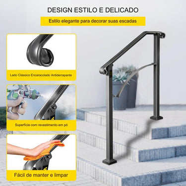 Corrimão exterior de escadade ferro forjado para degraus