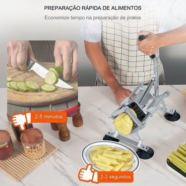 Cortador de Batatas Elétrico: Lâminas em Aço Inoxidável