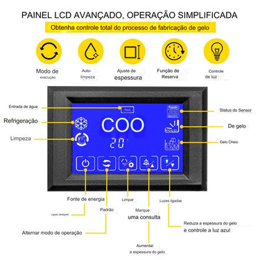 Máquina de Gelo Comercial (132 lb)