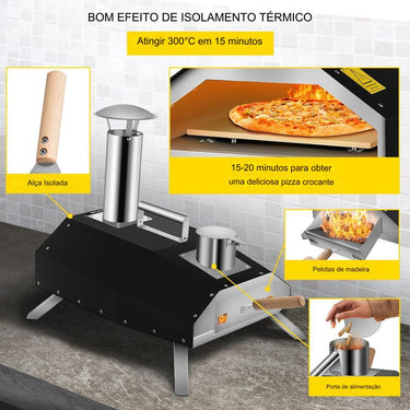 Forno de Pizza a Carvão Dobrável de 30cm