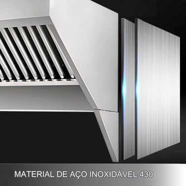 Capa de Exaustão de Cozinha em Aço Inoxidável com Tubo Flexível de 2m