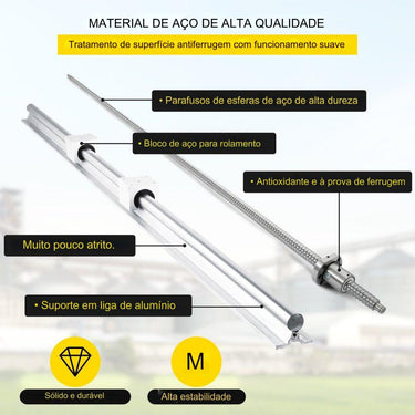 Guia Linear SBR20 350-1050mm