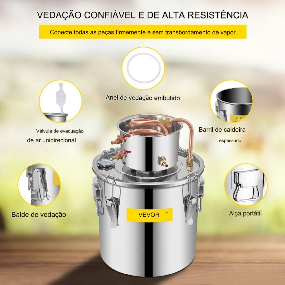 Destilador de Álcool em Aço Inoxidável 30L