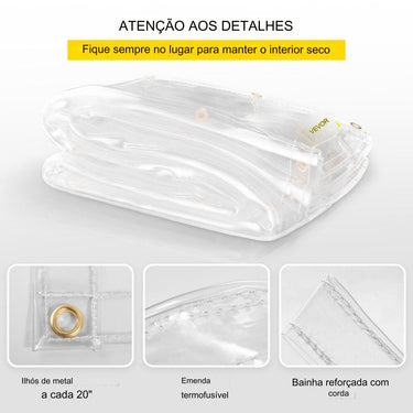 Cobertura Impermeável Transparente - Com Ilhós Aproximadamente 9.29m