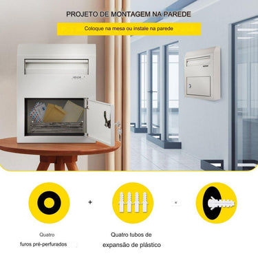 Caixa de sugestões  - 38x305x11cm urna cinza