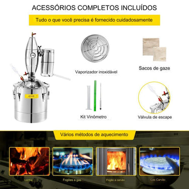 Destilador de Lua em Aço Inoxidável 30L