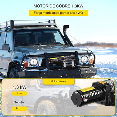 Guincho Elétrico 12V com Cabo de Aço