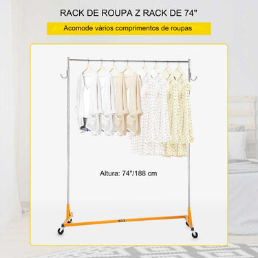 Carrinho de Roupas - 3x Laranja