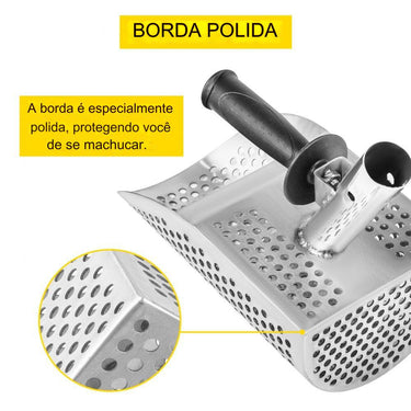 Pá de Detecção de Metal em Aço Inoxidável de 20x29cm
