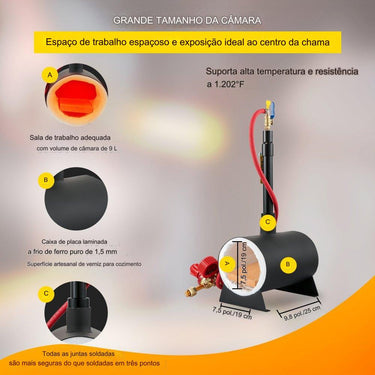 Forno de Forja a Gás  de 1350°C (Bico Oval)