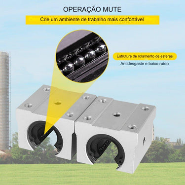 Guia Linear 2PCS 1500mm SBR16 e 4PCS SBR16UU