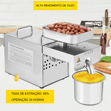 Máquina de Prensa de Óleo Automática em Aço Inoxidável