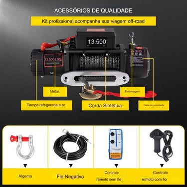 Guincho Elétrico Sintético - 12V 6120kg