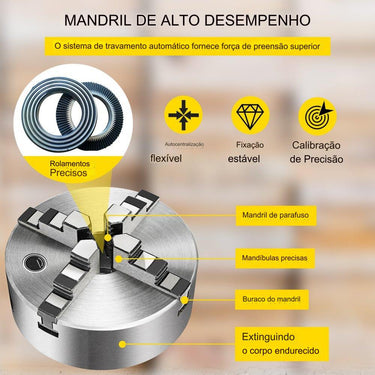 Mandril de Torno de 4 Garras - 160mm K12-160-6