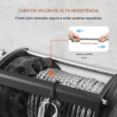 Guincho Elétrico de Aço - 12V 13000lbs