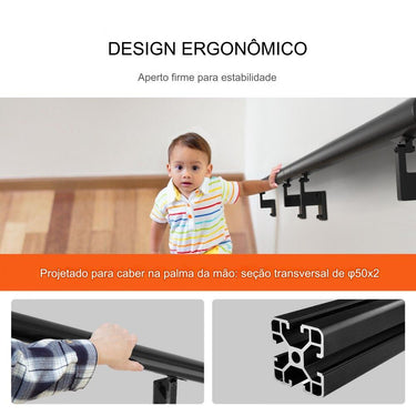 Corrimão Alumínio 36576mm - Limpeza Fácil