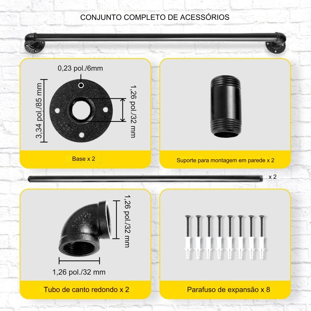 Corrimão de Água Industrial  - 90cm - 200kg de Capacidade