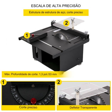 Mini Serra de Mesa 10000 RPM - Madeira e Acrílico