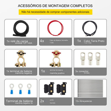 Kit de Isolamento de Bateria Dupla 12V