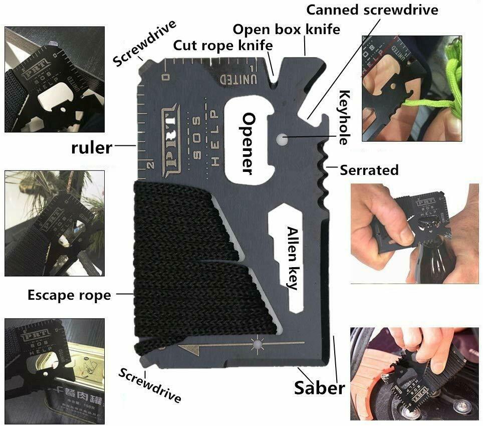 Kit de equipamento de sobrevivência de emergência ao ar livre para acampamento multiferramenta caixa de primeiros socorros ao ar livre