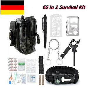 Kit de sobrevivência 65 em 1 mochila tática acampamento equipamento de emergência conjunto de primeiros socorros