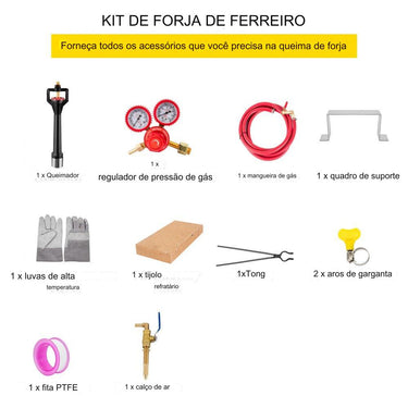 Forno de Forja a Gás  de 1350°C (Bico Único)