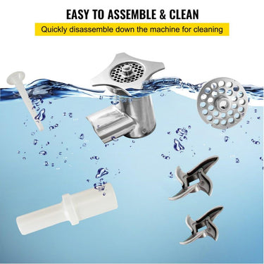 Triturador de Carne Elétrico em Aço Inoxidável 250kg/h 850W