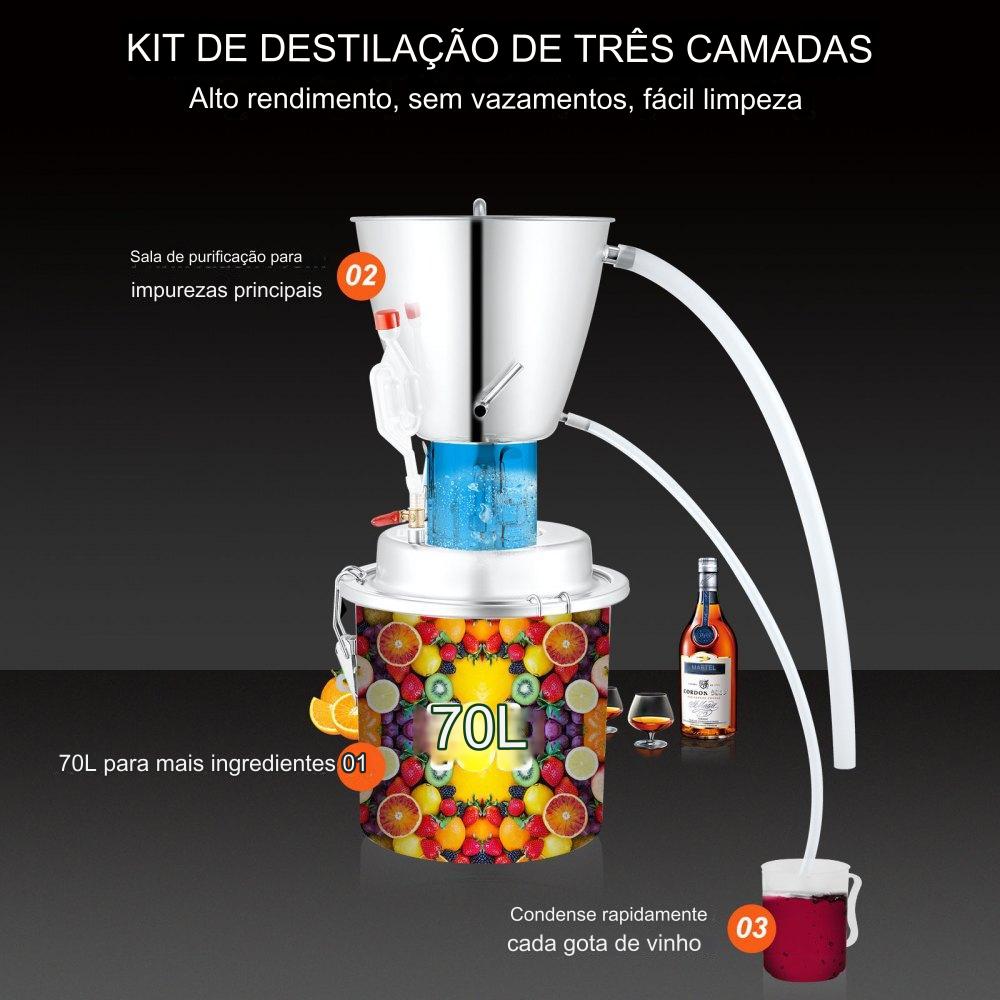 Alambique de Álcool 70L - DIY Distillieranlage Set