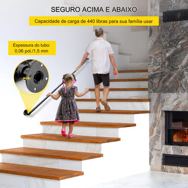 Conjunto de Corrimões Retro de Aço Carbono