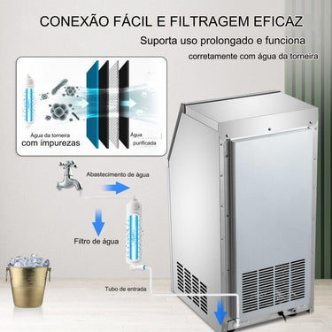 Máquina de Gelo em Cubos (68kg/24h)