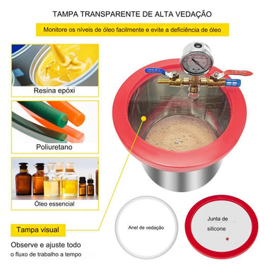 Câmara de Vácuo  9 Litros Entgasagem
