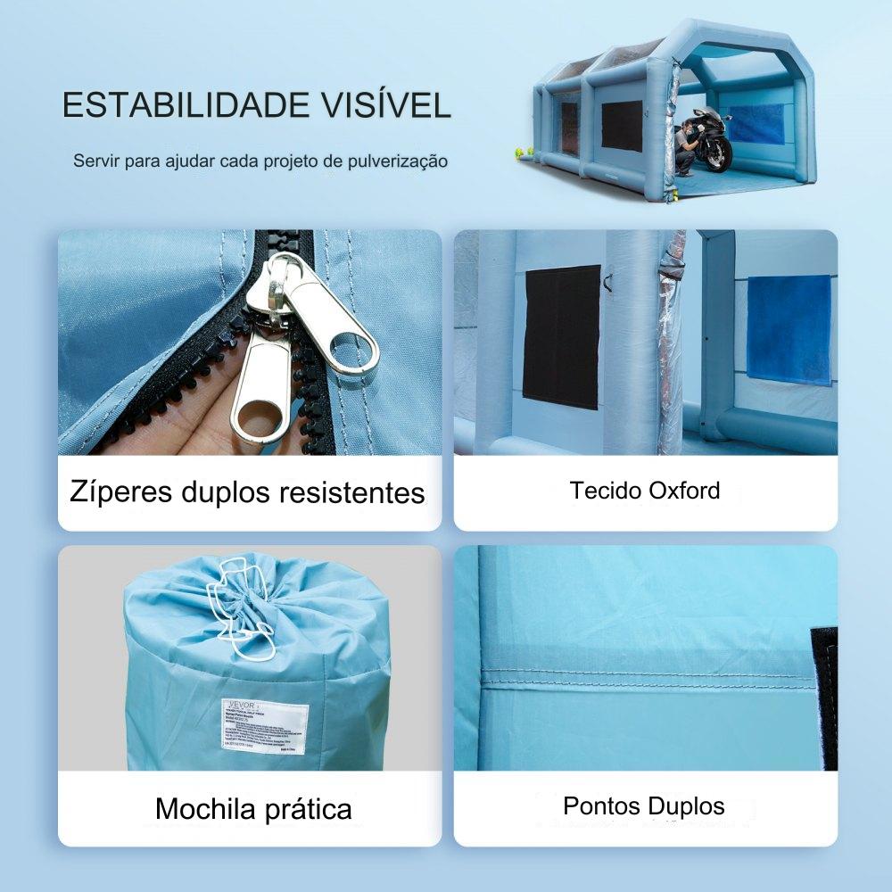 Cabine de Pintura Inflável - 6.8x3.5x2.8m