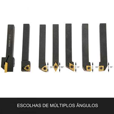 Conjunto de Ferramentas de Metal Duro Reversíveis - 7 Peças