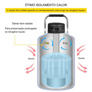 Tanque de Nitrogênio Líquido 10L