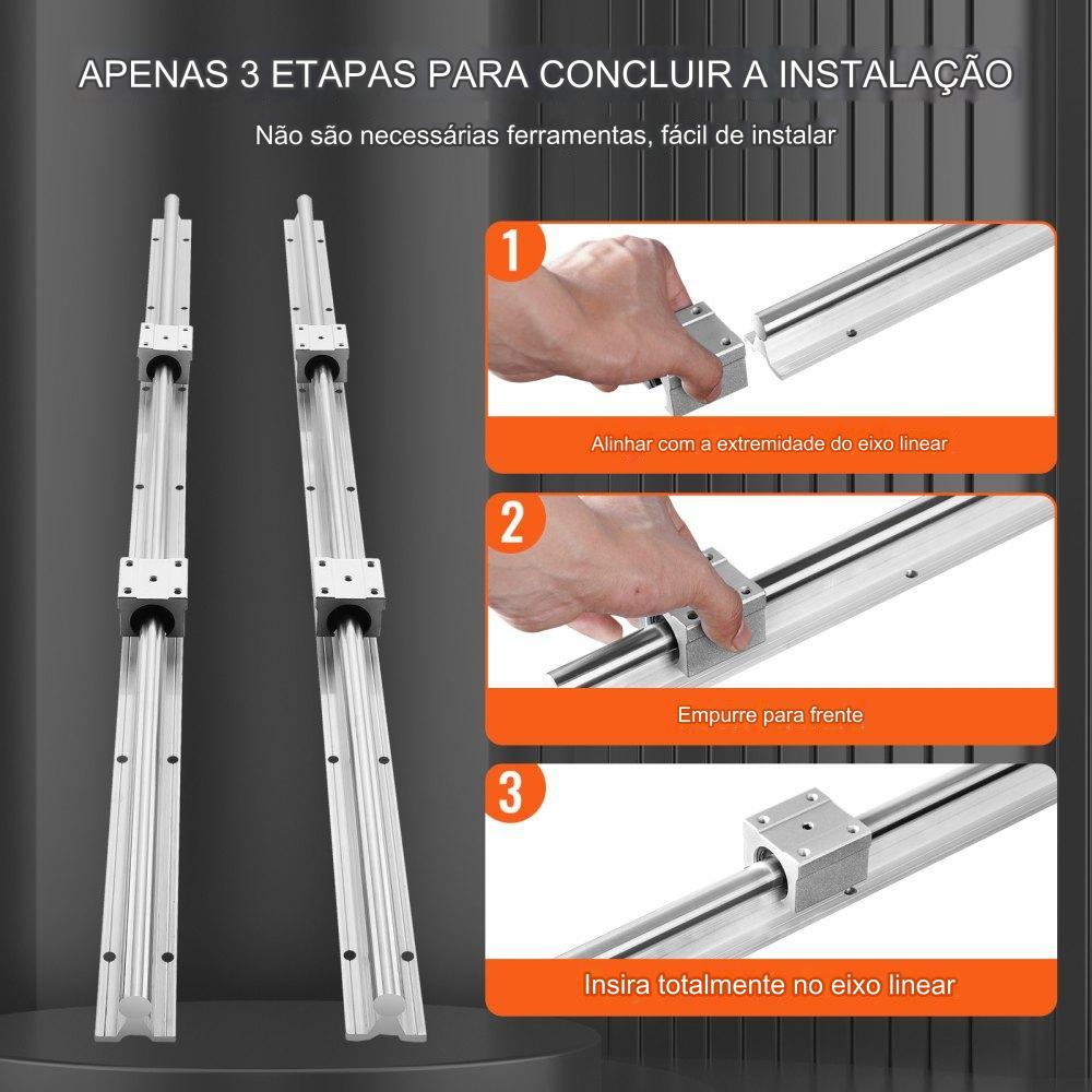 Guia Linear - Trilho SBR20-1200mm e Bloco de Rolamento SBR20UU