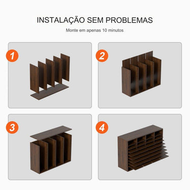 Organizador de documentos  - 36 compartimentos marrom