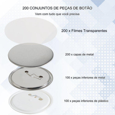 Máquina de Prensa de Emblemas 75mm - 500 Unidades