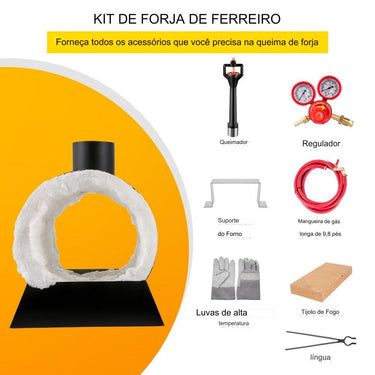 Forno a Gás de 1300°C para Forja com 38L