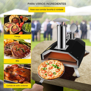 Forno de Pizza Profissional a Carvão 30cm