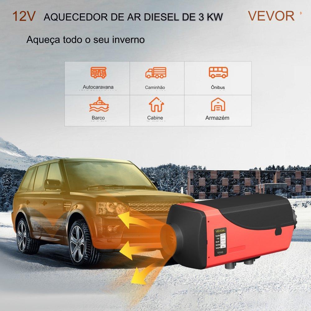 Aquecedor a Diesel 3KW 12V com Tanque de 10L