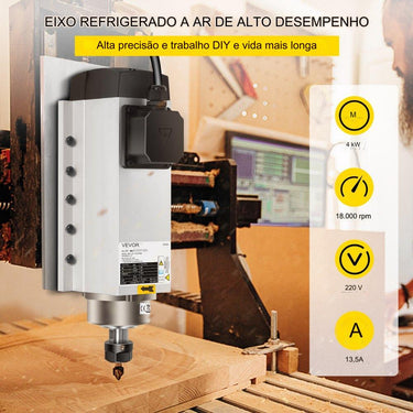 Motor de fuso CNC refrigerado a ar de 4 Kw