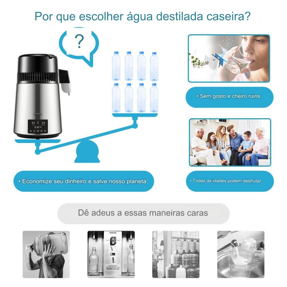 Destilador de Água de 1L/h